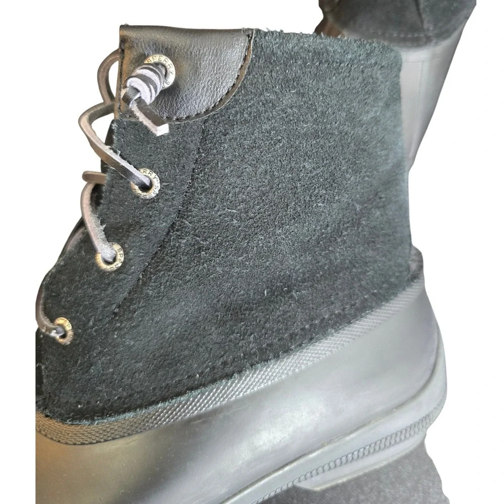 Sperry Saltwater Black Suede Leather Waterproof Duck Boots STS80422 Womens‎ 9